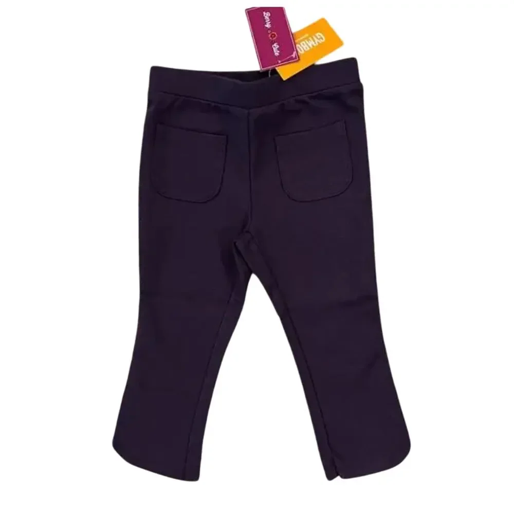 NWT Gymboree Pink & Purple W/Applique Flower Striped Top & Ponte Pants - 18-24M